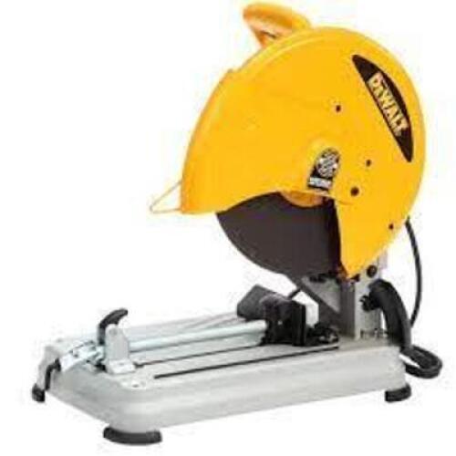 DESCRIPTION: (1) CHOP SAW WITH QUICK-CHANGE KEYLESS BLADE CHANGE SYSTEM BRAND/MODEL: DEWALT #D28715 INFORMATION: YELLOW SIZE: 14" RETAIL$: $292.48 EA