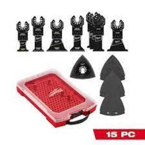 DESCRIPTION: (1) MULTI-TOOL BLADE SET BRAND/MODEL: MILWAUKEE #49-10-9215 INFORMATION: RED CASE SIZE: 15 PIECE RETAIL$: $103.51 EA QTY: 1