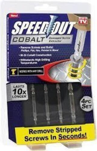 DESCRIPTION: (2) DAMAGED SCREW EXTRACTOR KIT BRAND/MODEL: SPEED OUT INFORMATION: COBALT SIZE: 4 PIECES RETAIL$: $15.99 EA QTY: 2