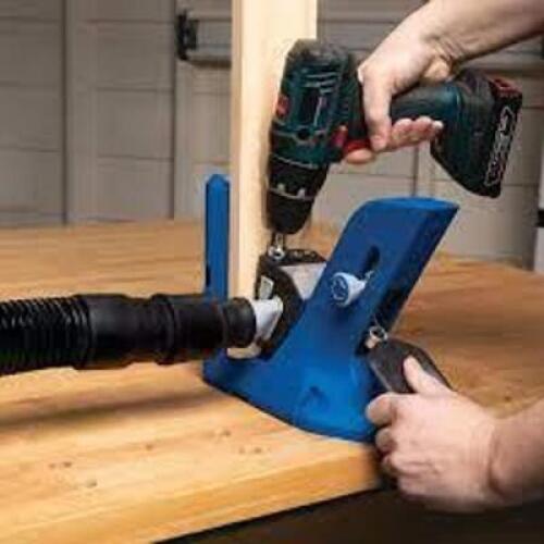 DESCRIPTION: (1) POCKET HOLE JIG BRAND/MODEL: KREG INFORMATION: BLUE SIZE: ADJUSTABLE RETAIL$: $79.99 EA QTY: 1
