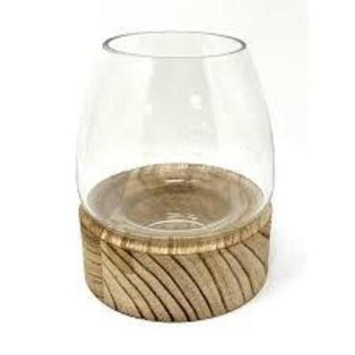 DESCRIPTION: (2) H SHAPED GLASS CONTAINER BRAND/MODEL: MAINSTAYS INFORMATION: WOODEN BASE SIZE: 55" H X 4.7" X 4.7" D RETAIL$: $11.42 EA QTY: 2