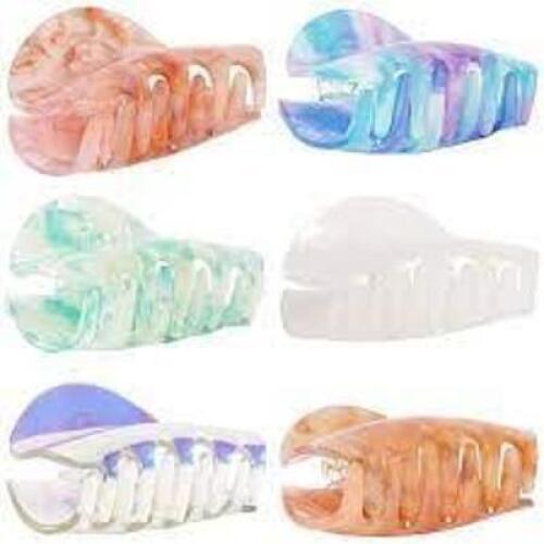 DESCRIPTION: (4) BOXES OF (6) HAIR CLIPS BRAND/MODEL: ZODACA INFORMATION: MARBLE COLORS SIZE: FRENCH HAIR CLIPS RETAIL$: $11.49 PER CLIP QTY: 4