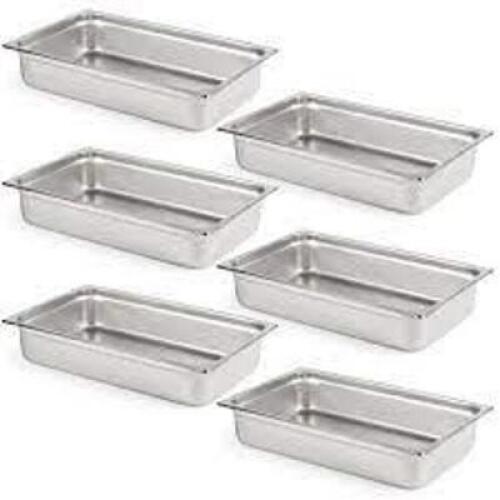 DESCRIPTION: (10) MAKE TABLE HALF PAN INSERTS INFORMATION: STAINLESS STEEL SIZE: HALF PAN / 1/4 PAN RETAIL$: $215.00 TOTAL QTY: 10