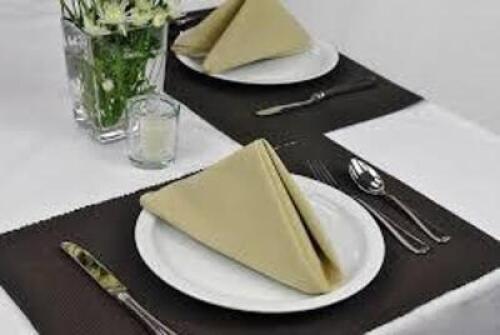 DESCRIPTION: (7) PACKS OF (4) PLACE MATS BRAND/MODEL: FARMLYN CREEK INFORMATION: BROWN, FLEXIBLE SIZE: REGULAR SIZED PLACEMATS RETAIL$: $10.99 EA QTY: