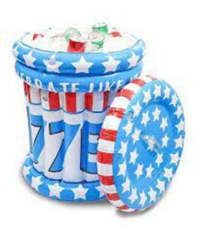 DESCRIPTION: (3) INFLATABLE COOLERS BRAND/MODEL: SPARKLE AND BASH INFORMATION: "CELEBRATE LIKE IT'S 1776" SIZE: RED WHITE AND BLUE RETAIL$: $17.99 EA