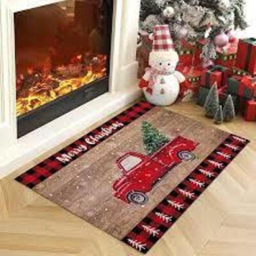 DESCRIPTION: (3) LITTLE RED TRUCK HAULING A CHRISTMAS TREE MAT RETAIL$: $18.45 EA QTY: 3