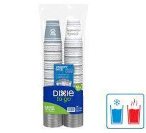 DESCRIPTION: (2) PACKS OF DISPOSABLE CUPS BRAND/MODEL: DIXIE TO GO INFORMATION: WHITE SIZE: 60 CUPS PER CONTAINER 12 OZ RETAIL$: $8.00 EA QTY: 2