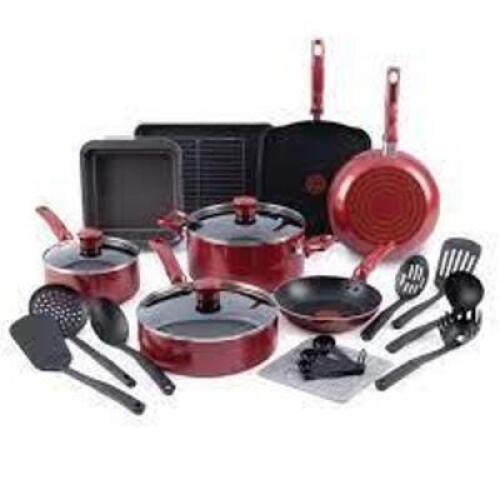 DESCRIPTION: (1) KITCHEN COOL SET BRAND/MODEL: T-FAL SIZE: 21 PC RETAIL$: $50.00 EA QTY: 1