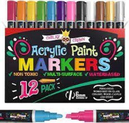 DESCRIPTION: (1) SET OF (12) PAINT MARKERS BRAND/MODEL: CHALKY CROWN SIZE: 6MM RETAIL$: $11.98 EA QTY: 1
