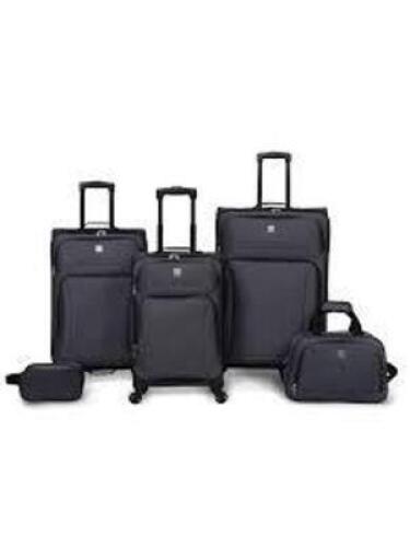 DESCRIPTION: (1) 5 PC LUGGAGE SET BRAND/MODEL: PROTEGE INFORMATION: BLACK SIZE: 28/21/15 IN RETAIL$: $70.00EA QTY: 1