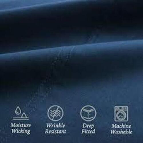 DESCRIPTION: (1) QUEEN SHEET SET BRAND/MODEL: MAINSTAYS INFORMATION: MARINE DEEP SIZE: QUEEN RETAIL$: $35.45 EA QTY: 1