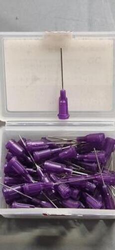 DESCRIPTION: (4) BOXES OF (50)POSILOK 21Gx1 PURPLE PLASTIC HUB NEEDLE BRAND/MODEL: FISHMAN Z513121 SIZE: 1" RETAIL$: $70,81 PER BOX QTY: 4