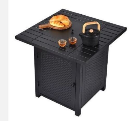 DESCRIPTION: (1) SQUARE FIRE PIT BRAND/MODEL: RED BARREL #JS-GAS003-28" INFORMATION: BLACK SIZE: 28" RETAIL$: $122.00 EA QTY: 1