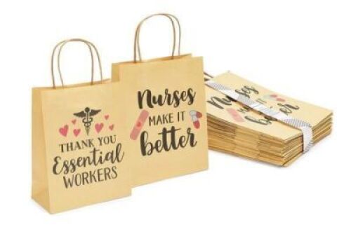 DESCRIPTION: (3) BUNDLES OF PARTY BAGS BRAND/MODEL: BLUE PANDA INFORMATION: "THANK YOU ESSENTIAL WORKERS" RETAIL$: $18.99 PER BUNDLE QTY: 3