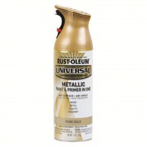 DESCRIPTION: (2) PAINT AND PRIMER ALL IN ONE BRAND/MODEL: RUST-OLEUM INFORMATION: PURE GOLD SIZE: 11 OZ RETAIL$: $11.85 EA QTY: 2