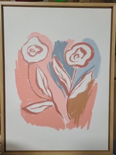 DESCRIPTION: (2) MISC FLOWER CANVAS FRAMED QTY: 1