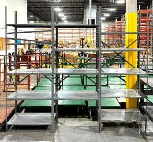 3-SECTION METAL SHELVING UNIT