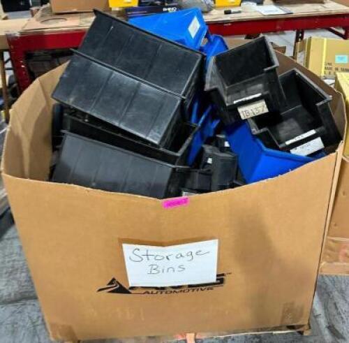 PALLET OF STACKABLE STORAGE BINS