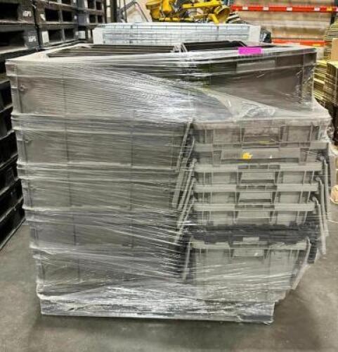 PALLET OF STACKABLE STORAGE TOTES