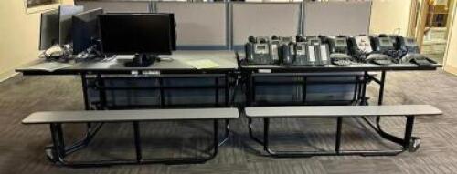 LARGE FOLDABLE TABLE W/ BENCH SEATS