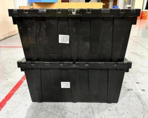 (2)- STACKABLE STORAGE TOTES W/ LIDS