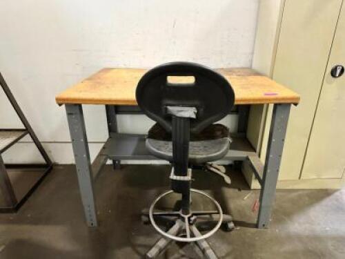 HEAVY DUTY WORK TABLE W/ CHAIR