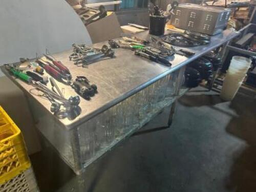 7' X 30" STAINLESS TABLE W/ MOUNTED CAN OPENER