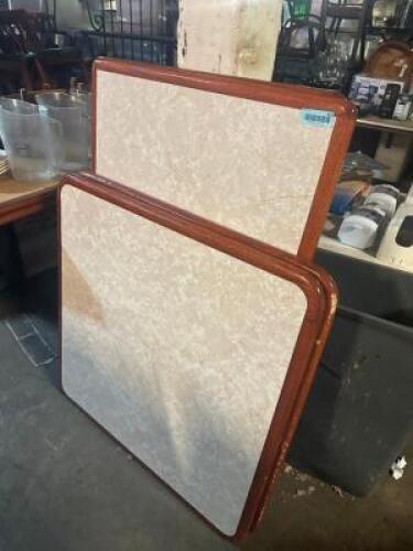 (6) ASSORTED COMPOSITE TABLES /W BASES.