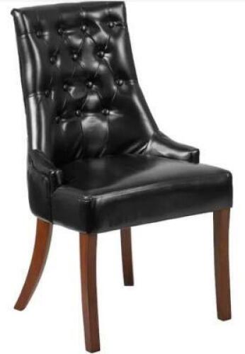 DESCRIPTION: (1) FLASH FURNITURE HERCULES PADDINGTON LEATHER ACCENT CHAIR BRAND/MODEL: 8.89E+11 INFORMATION: BLACK/TUFTED BACK RETAIL$: $205.40 SIZE: