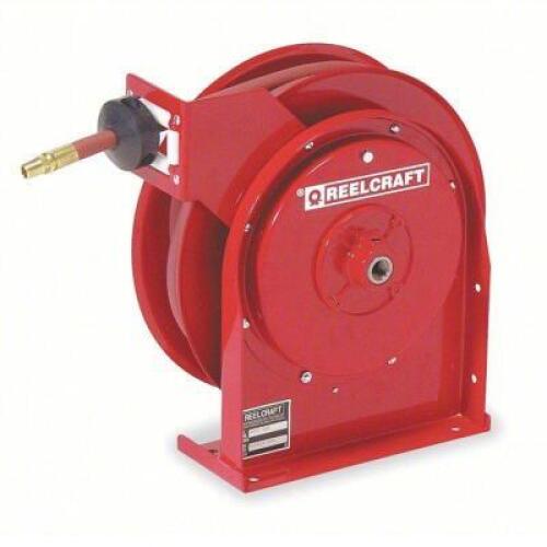 DESCRIPTION: (1) SPRING RETURN HOSE REEL BRAND/MODEL: REELCRAFT #263D7 INFORMATION: RED SIZE: 50 FT (1/4 IN I.D.), 1/4 IN MNPT, 300 PSI MAX OP PRESSUR