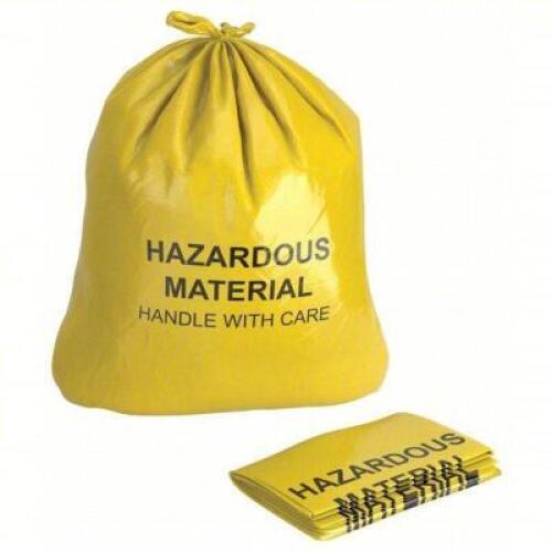DESCRIPTION: (1) PACKS OF (24) HAZARDOUS WASTE BAG BRAND/MODEL: 3WNA5 INFORMATION: YELLOW SIZE: 30 GA RETAIL$: $109.62 EA QTY: 1
