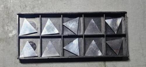 DESCRIPTION: (10) TPG320 CARBIDE TURNING INSERTS BRAND/MODEL: VC 111042409 RETAIL$: $96.60 QTY: 10
