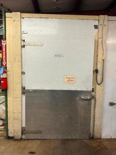 LARGE WALK IN COOLER DOOR AND (2) MEAT ROOM EVAPORATORS.