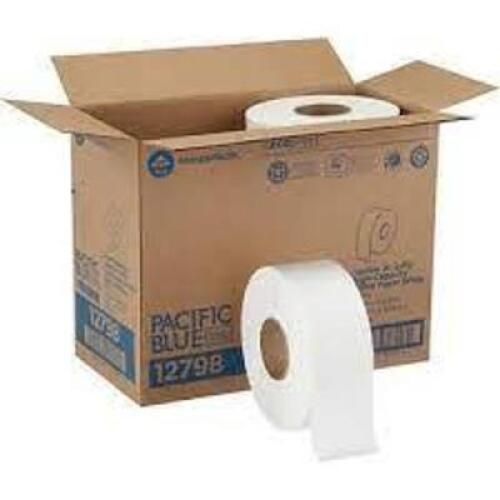 DESCRIPTION: (1) CASE OF (8) JUMBO 2 PLY BATH TISSUE BRAND/MODEL: PACIFIC BLUE #12798 RETAIL$: $54.25 QTY: 1