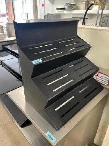 24" THREE TIER METAL BEVERAGE STATION RISER.
