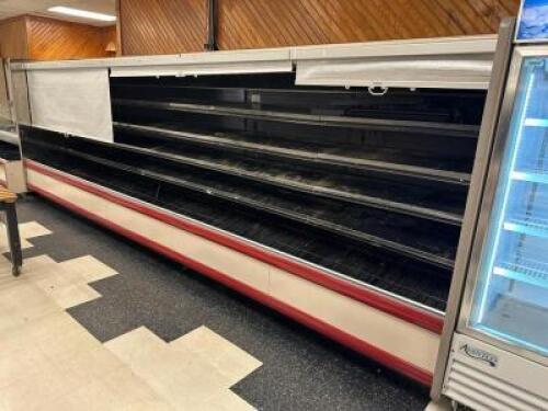 ARNEG 20' OPEN AIR REFRIGERATED CASE W/ RETRACTABLE SCREEN COVERS,