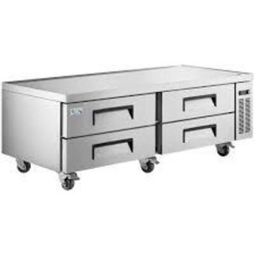 DESCRIPTION: (1) REFRIGERATED CHEF BASEBRAND/MODEL: AVANTCO #178CBE72HCAINFORMATION: STAINLESS STEEL, TESTED AND WORKSSIZE: 4 DRAWER, 72" x 32" x 20 1/2"RETAIL$: $2079.00 EAQTY: 1