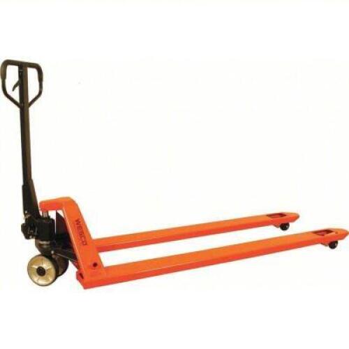 DESCRIPTION: (1) GENERAL PURPOSE MANUAL PALLET JACK BRAND/MODEL: PRODUCT NUMBER #445K84 INFORMATION: ORANGE, MUST COME INSPECT FORKS BEFORE BIDDING SI