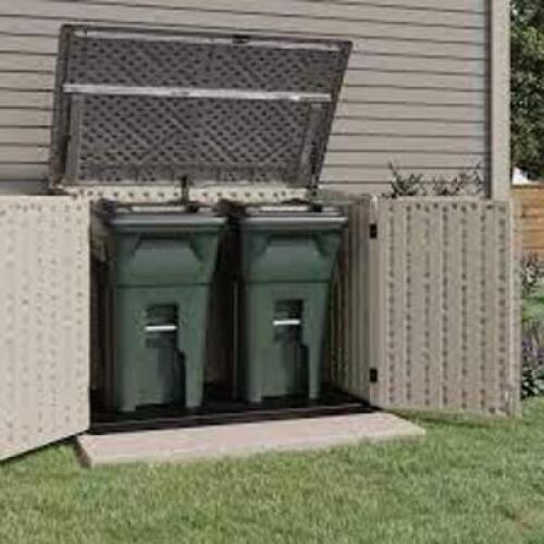 DESCRIPTION: (1) OUTDOOR STORAGE SHED, HORIZONTAL STOW-AWAY BRAND/MODEL: SUNCAST #BMS4700X INFORMATION: WHITE AND GRAY RETAIL$: $495.00 EA QTY: 1