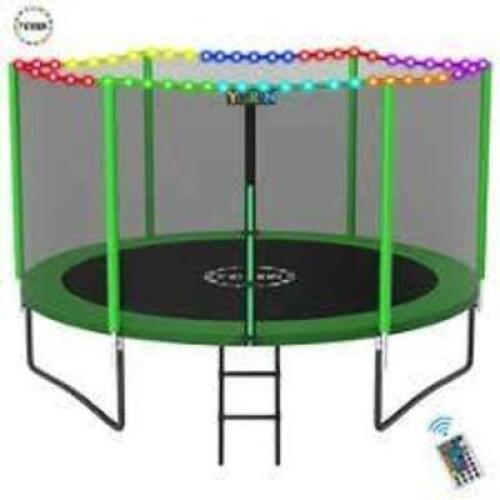 DESCRIPTION: (1) TRAMPOLINE WITH ENCLOSURE NET BRAND/MODEL: TRIPLE TREE #YCBC-PIX-548 INFORMATION: GREEN SIZE: 10 FT RETAIL$: $339.99 EA QTY: 1
