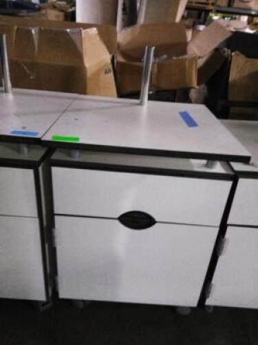 DESCRIPTION: (1) MEDICAL SUPPLY CABINET WITH MONITOR MOUNT INFORMATION: WHITE, NO UPPER ATTACHMENTS SIZE: 1 DRAWER, 1 OPEN CABINET RETAIL$: $110.00 EA