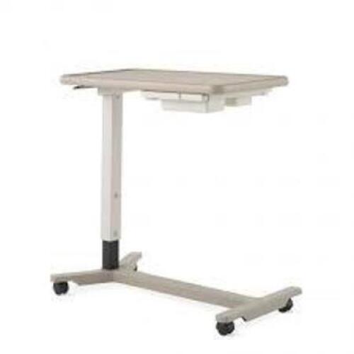 DESCRIPTION: (1) MEDICAL ROLLING TABLE WITH SLIDE OUT DRAWER BRAND/MODEL: NEMSCHOFF #657-P26348 INFORMATION: NEUTRAL COLORS SIZE: HEIGHT: 29.8"�45.8"