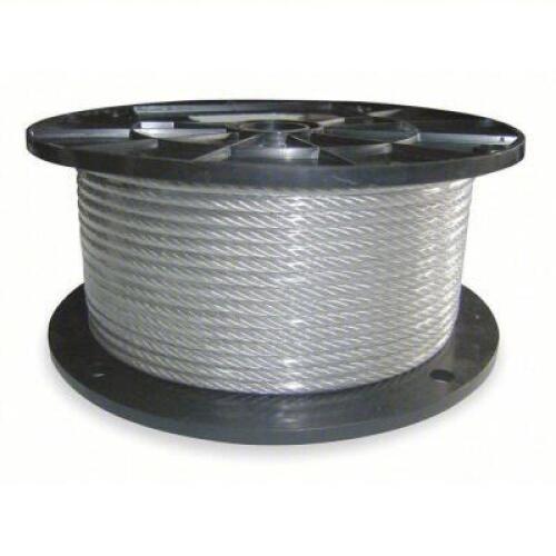 DESCRIPTION: (1) ROLL OF STEEL CABLE BRAND/MODEL: DAYTON #1DLC4 INFORMATION: STAINLESS STEEL SIZE: 304 STAINLESS STEEL, UNCOATED, 3/32 IN OUTSIDE DIA.