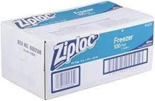 DESCRIPTION: (2) BOXES OF (100) FREEZER BAGS BRAND/MODEL: ZIPLOC #32GM86 INFORMATION: CLEAR SIZE: 2 GALLON RETAIL$: $59.99 EA QTY: 2