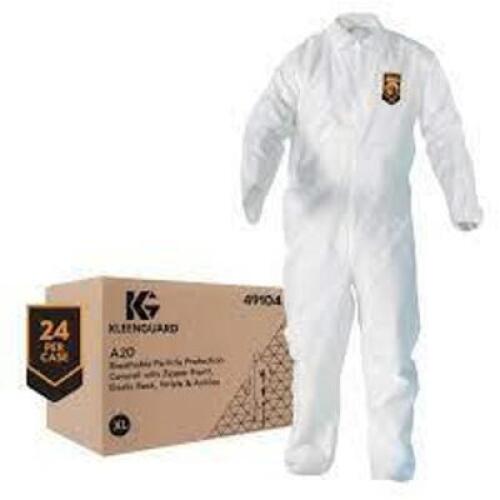 DESCRIPTION: (24) PAIRS OF BREATHABLE PARTICLE OVERALL PROTECTION BRAND/MODEL: KLEENGUARD #4WYD8 INFORMATION: WHITE SIZE: XL RETAIL$: $249.74 TOTAL QT