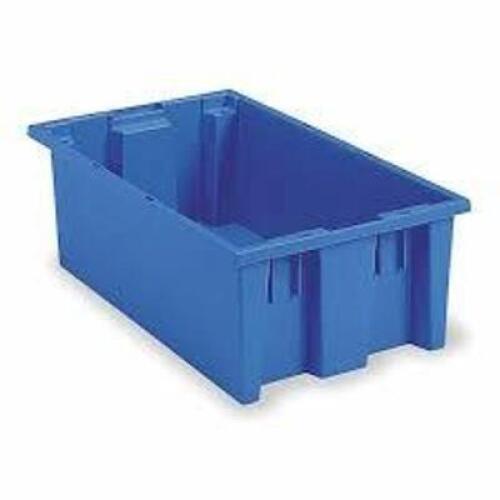 DESCRIPTION: (6) STACK AND NEST CONTAINER BRAND/MODEL: AKRO-MILLS #5KY96 INFORMATION: BLUE SIZE: 9 GAL RETAIL$: $182.76 EA QTY: 6