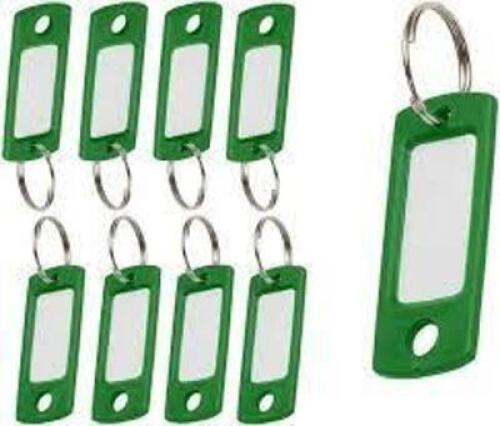 DESCRIPTION: (9) BAGS OF (50) KEY RING LABEL TAGS BRAND/MODEL: LUCKY LINE INFORMATION: (3) - RED, (3) - BLUE, (3) - GREEN SIZE: SWIVEL ATTACHMENT RETA