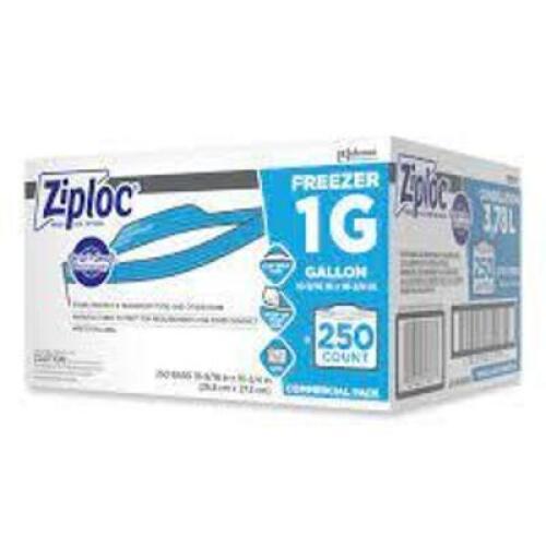 DESCRIPTION: (1) CASE OF (250) DOUBLE ZIPPER FREEZER BAGS BRAND/MODEL: ZIPLOC INFORMATION: CLEAR SIZE: 1 GALLON RETAIL$: $44.05 EA QTY: 1