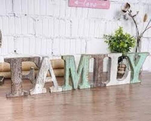 DESCRIPTION: (1) FAMILY SIGNS BRAND/MODEL: SEPARATE LETTERS INFORMATION: WOODEN RETAIL$: $17.20 EA QTY: 1