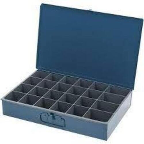 DESCRIPTION: (3) SMALL PARTS COMPARTMENT DRAWER BRAND/MODEL: DURHAM INFORMATION: BLUE, STEEL SIZE: 20 COMPARTMENTS RETAIL$: $31.72 EA QTY: 3